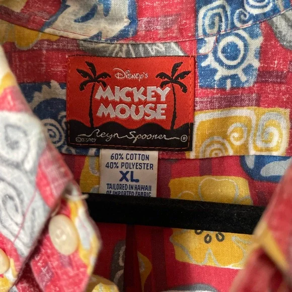 Rare Vintage Reyn Spooner Tiki Mickey Hawaiian - Picture 3 of 3